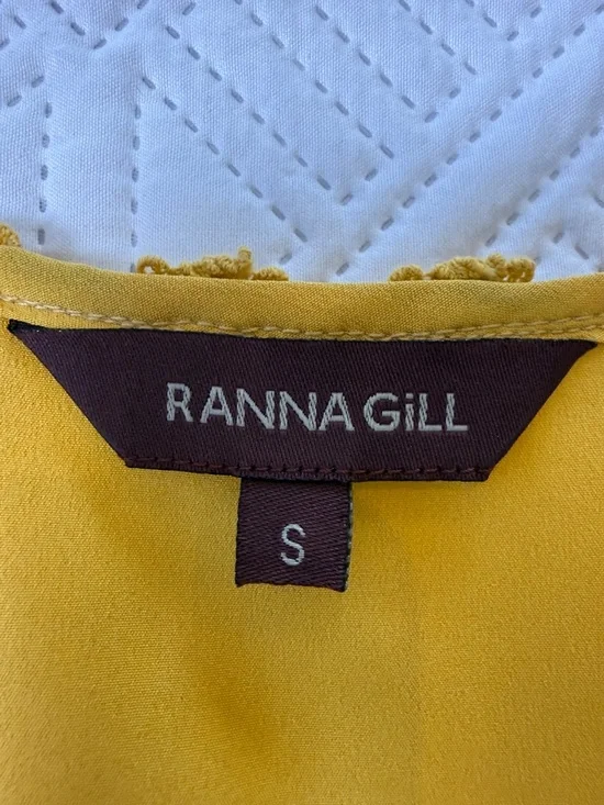 Anthropologie Ranna Gill Veronica Yellow Crochet Lace Floral Dress Size S - Picture 5 of 14